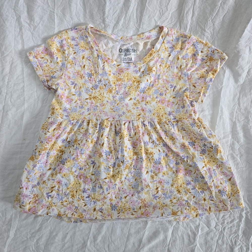 OshKosh B'gosh Yellow and Purple Short Sleeve Tee